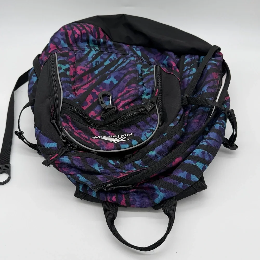 High Sierra Fatboy Backpack Pink Purple Teal School Bag Suspension Strap 19.5